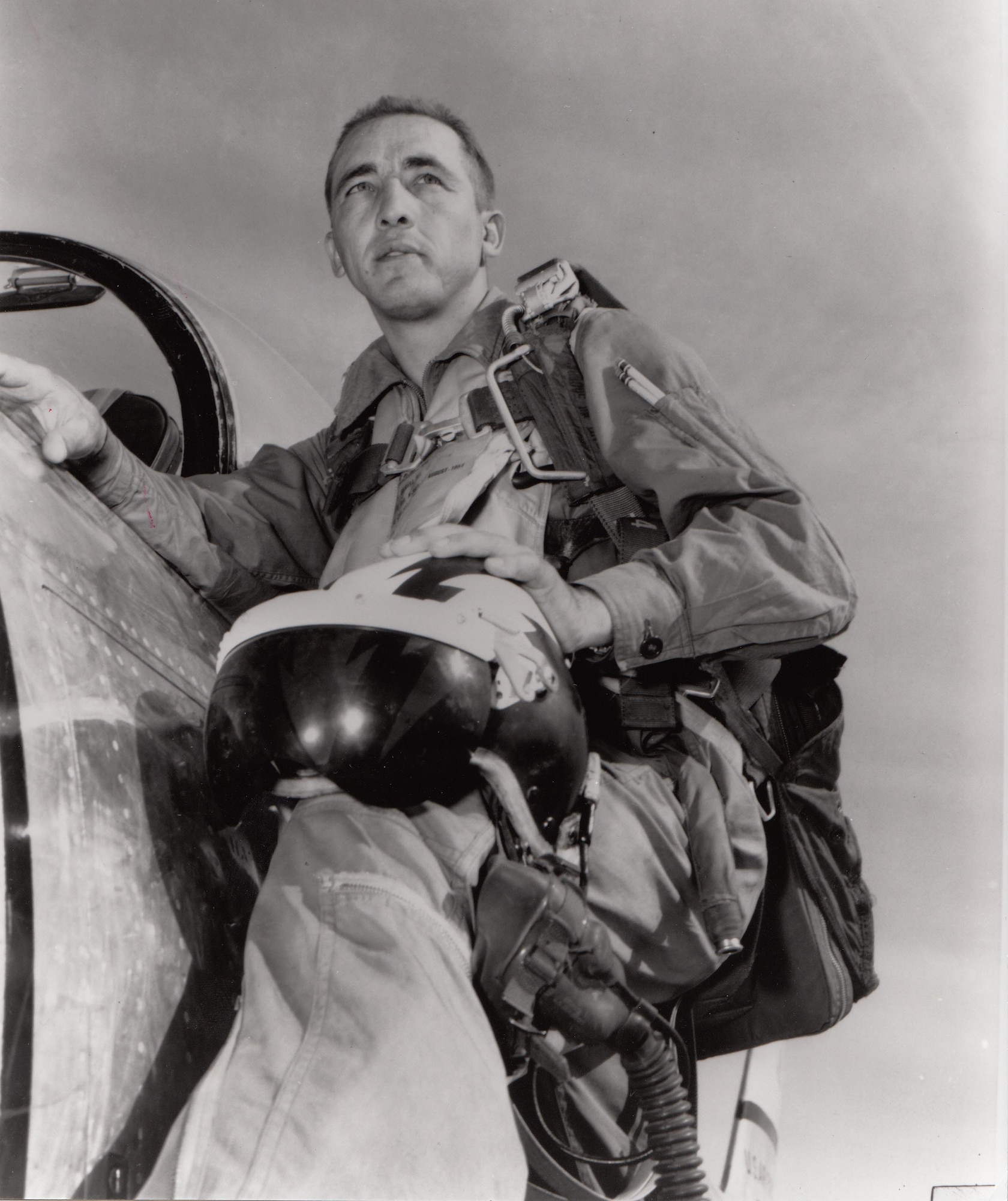 Brig. Gen. Robinson Risner is credited with destroying eight MiG-15s and damaging another while assigned to the 336 Fighter Squadron in Korea.  On Sept. 21, 1952, then-Major Risner scored double kills. He achieved ace status on Sept. 15, 1952, downing his fifth MiG-15. Risner entered the Air Force in 1944 and flew P-38, P-39, and P-40 fighers with the 30th Fighter Squadron in Panama from 1944 to 1946.