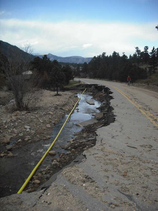 A technical team visited Estes Park on October 6 to assess conditions in Estes Park following the flooding. The area had significant damages to roads as well as the rivers and streambeds themselves. The park itself was inaccessible from the east.
