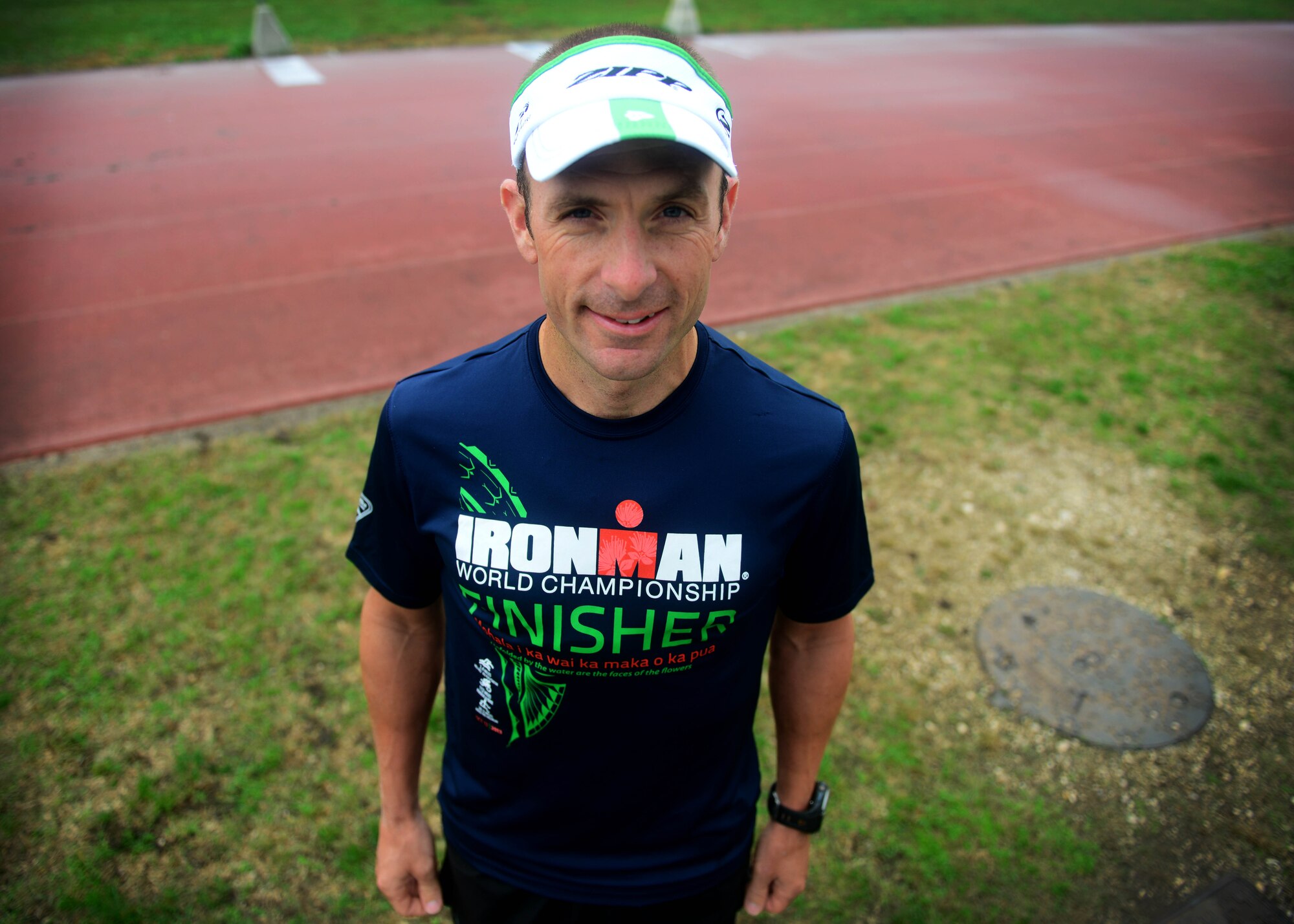 Lt. Col. Scott Poteet, 31st Operations Group deputy, recently completed the 2013 Ironman World Championship in Kailua-Kona, Hawaii where he ranked 343 out of 2,134 participants and finished with a time of 9:38:26. Ironman competitions are three-part races consisting of a swim, bike and run. (U.S. Air Force photo/Staff Sgt. Evelyn Chavez)
