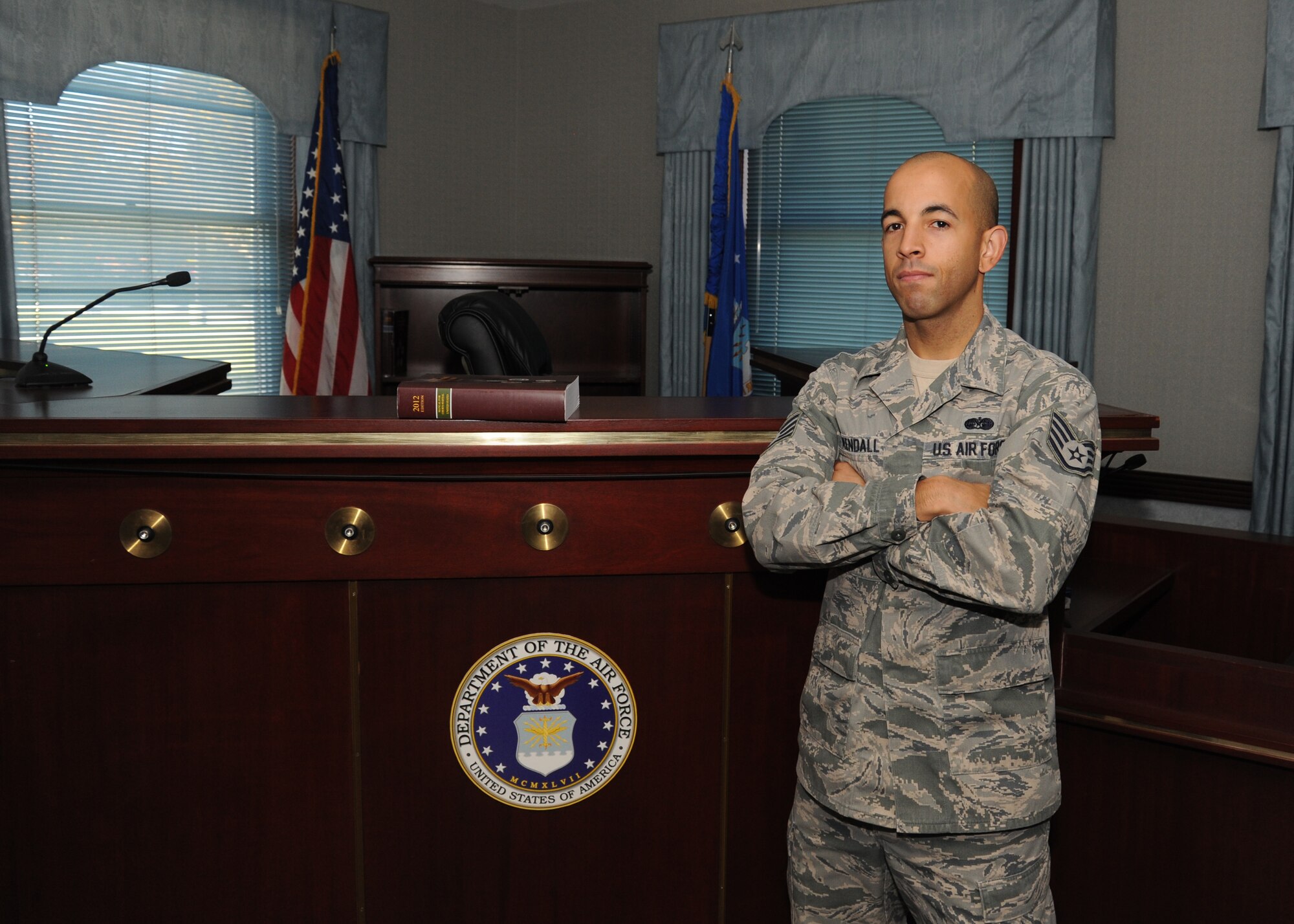 Staff Sgt. James Kendall, 92nd Air Refueling Wing Judge Advocate military justice paralegal, has been selected as a member of Team Fairchild's elite, Fairchild's Finest, at Fairchild Air Force Base, Wash.  (U.S. Air Force photo by Airman 1st Class Sam Fogleman/Released)