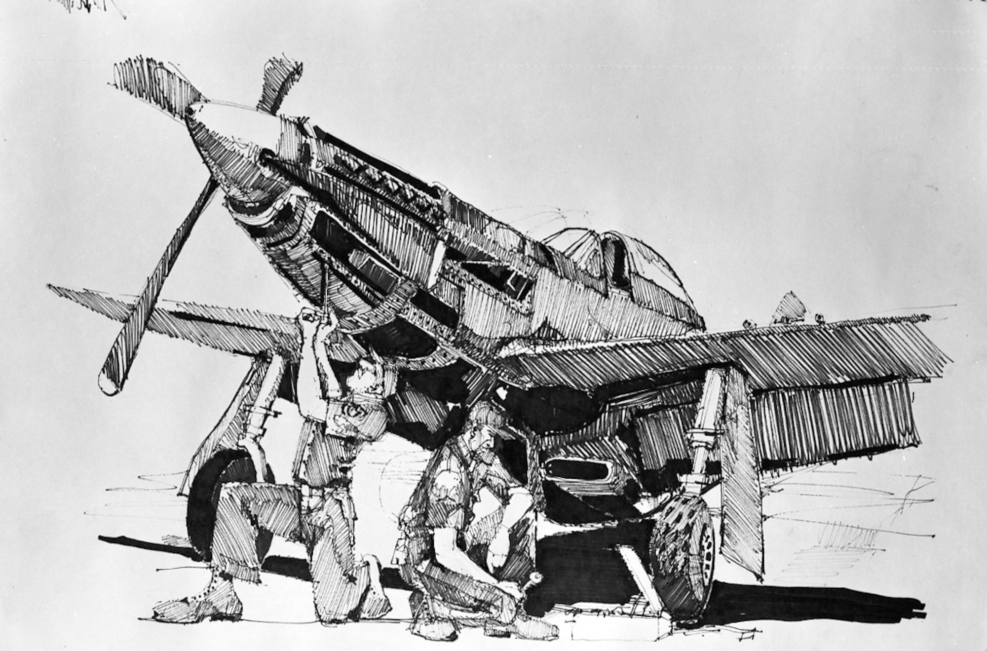 A P-51 Mustang is going through maintenance at the Oregon Air National Guard, Portland, Ore.. (A1C Robert Thomas, Oregon Air National Guard)