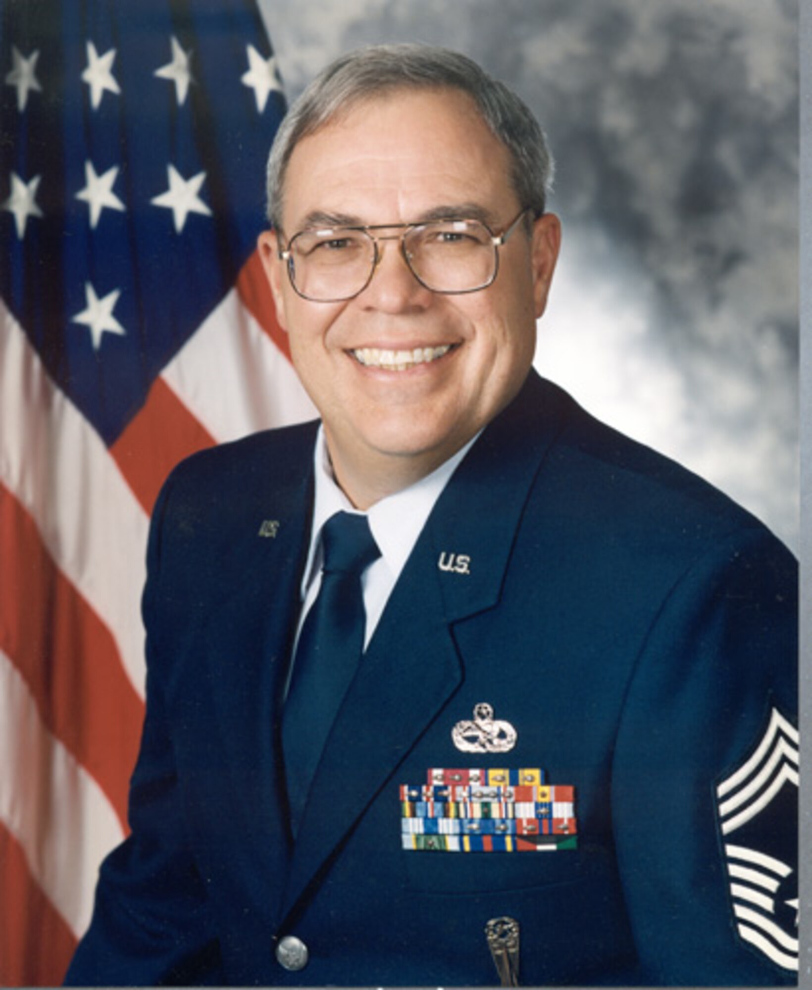 Chief Master Sgt. (ret.) Curt Shannon, 341st Missile Wing Heritage Center director, poses for an official photo before retiring from active duty in 1998.  Shannon spent 32 years serving in the U.S. Air Force.  (Courtesy photo)