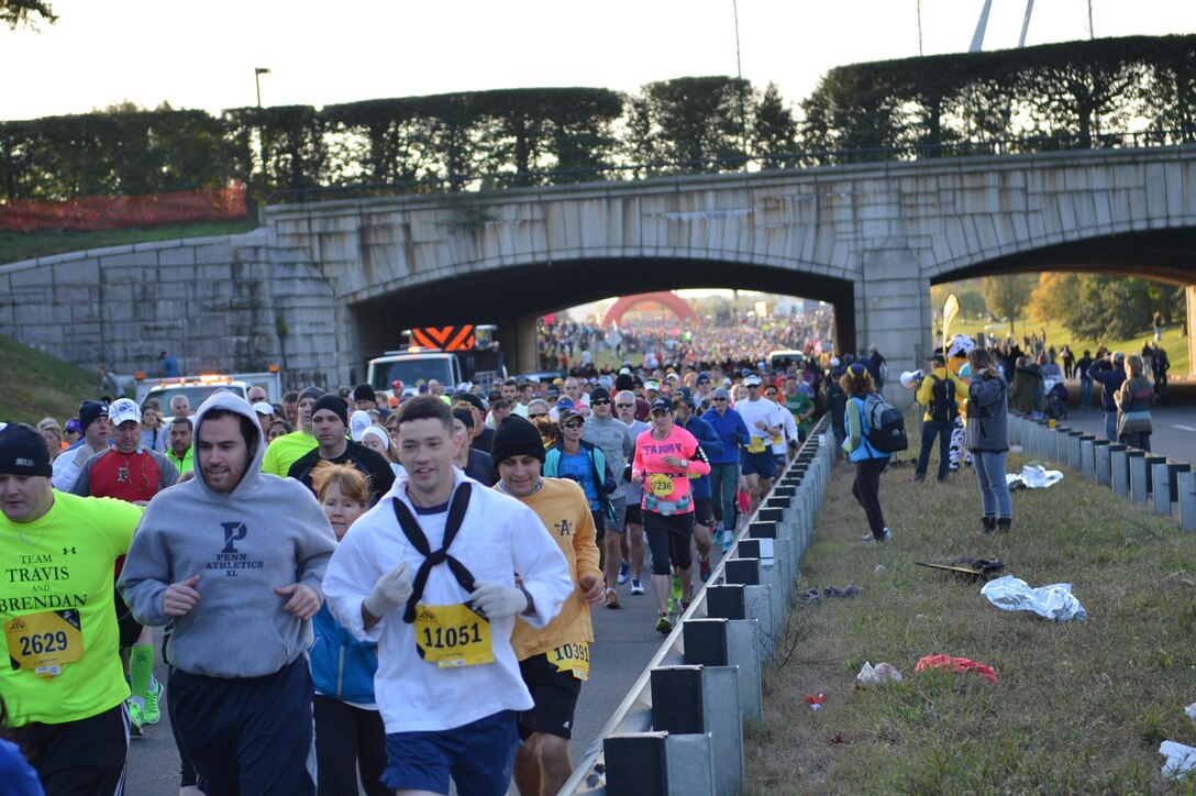 More than 25,000 runners take part in the Marine Corps Marathon in Arlington Va., on Oct. 27, 2013. The MCM 10k and 26.2 miler started at the same time. 