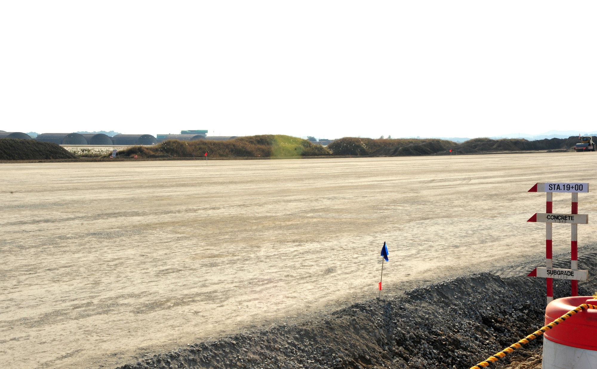 The second runway construction site is at approximately 60 percent completion at Osan Air Base, Republic of Korea, Oct. 18, 2013. The runway is slated to be fully functional by the end of September 2014. (U.S. Air Force photo/Airman 1st Class Ashley J. Thum)