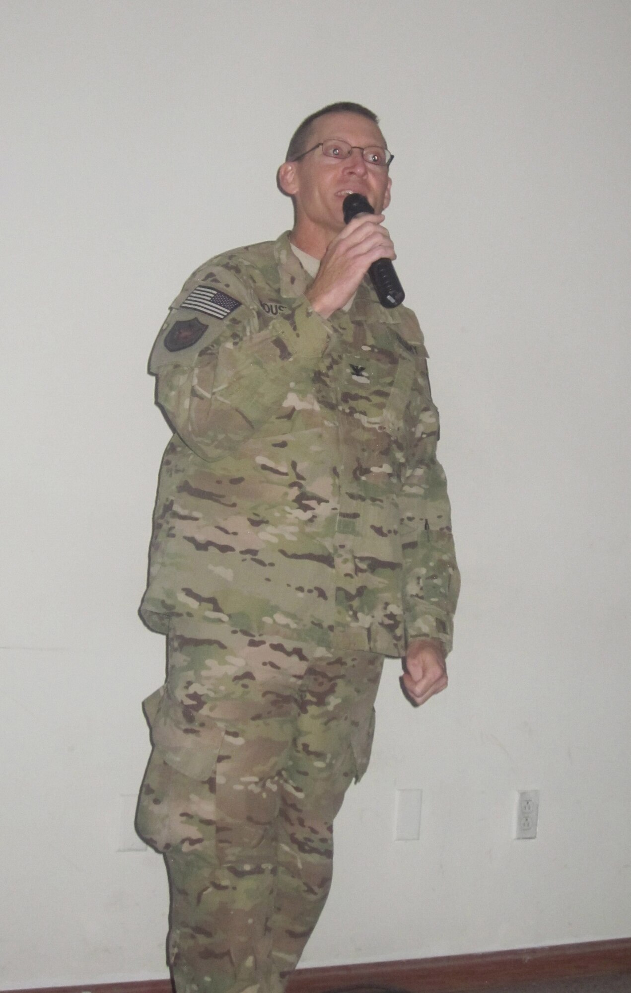 More than 30 people attended the weekly Karaoke singing event Oct. 25, 2013 at the Vulture's Nest recreation center on Bagram Airfield, Afghanistan. (U.S. Air Force photo)
