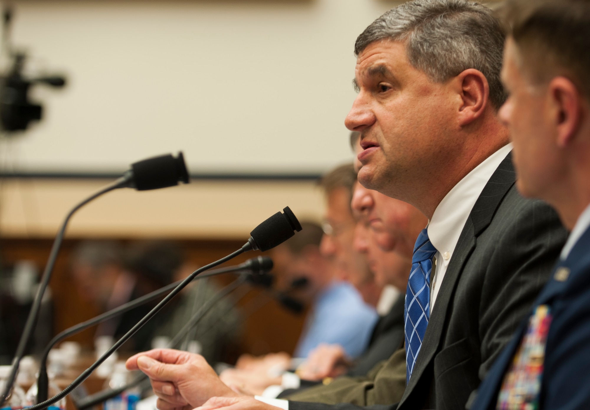 Dr. William LaPlante testifies to the House of Armed Services Committee's subcommittee on Tactical Air and Land Forces about the significant impacts of the continuing resolution and sequestration on the U.S. Air Force Oct. 23, 2013, in Washington, D.C. LaPlante is the principle deputy to the secretary of the Air Force for acquisition.