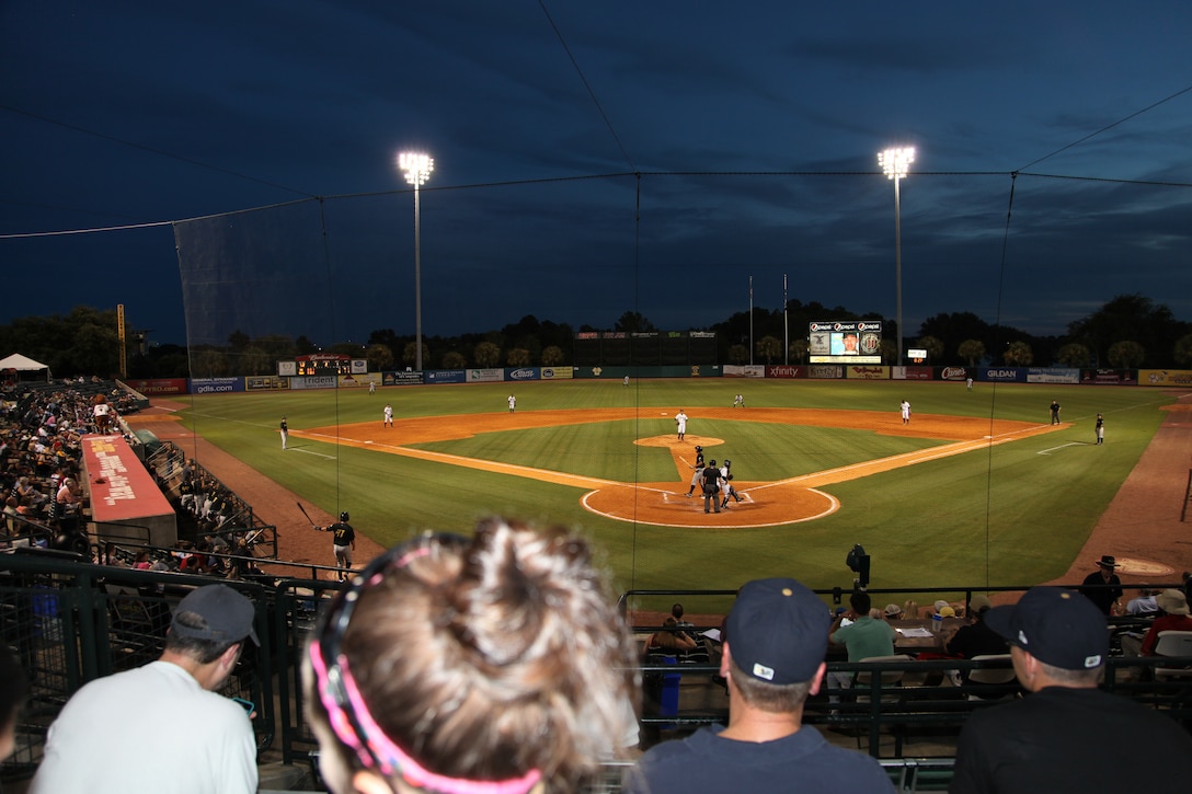 Every year, the Charleston Riverdogs hold three Military Appreciation Nights, allowing active military and civilians to attend a game for free. For the final game, Lt. Col. John Litz through out one of the ceremonial first pitches.