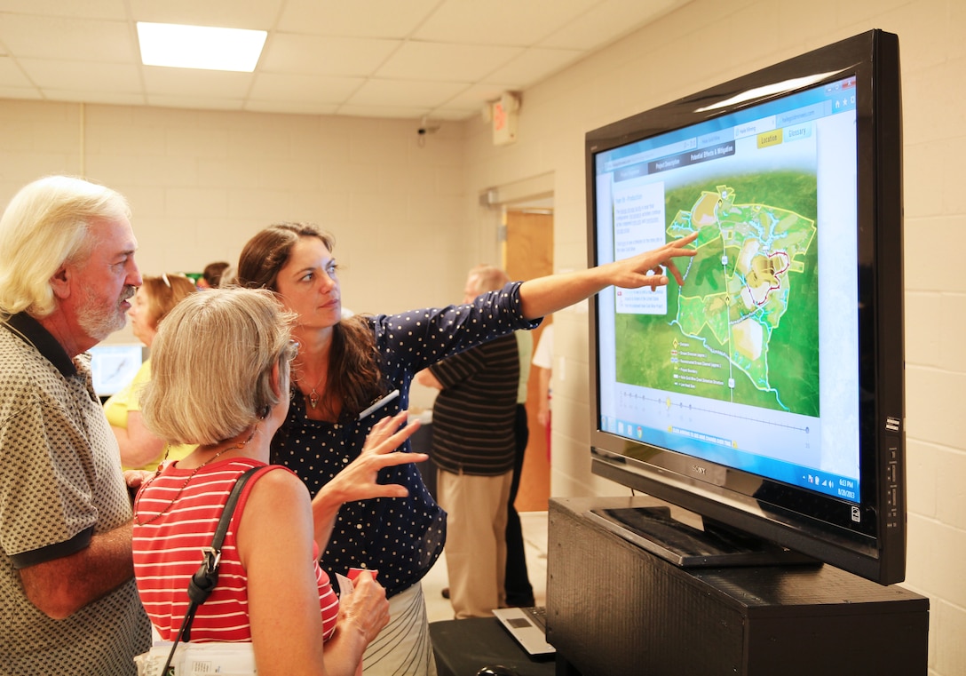 The new interactive map that was on display. The Charleston District held a community meeting for the proposed Haile Gold Mine project in order to keep the public informed of where we were in the process and answer any questions they might have.