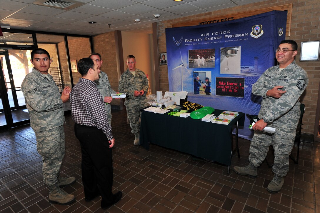 Air Commandos receive information about energy awareness and water conservaiton during Energy Action Month, Oct. 23, 2013 at Cannon Air Force Base, N.M. At Cannon and throughout the Air Force, efforts are constantly made to better conserve resources. (U.S. Air Force photo/Senior Airman Jette Carr) 