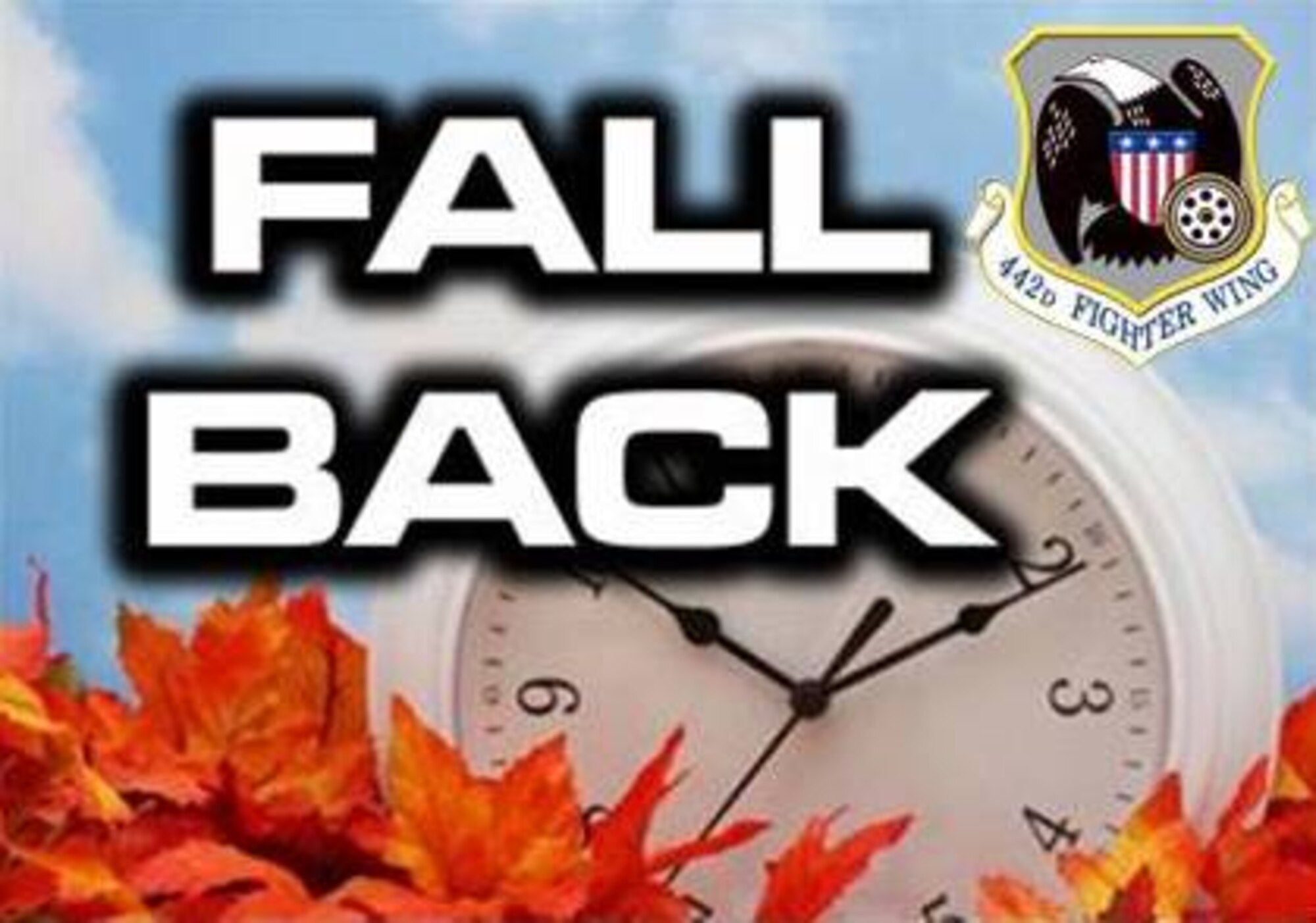 Remember to set your clocks back one hour this weekend. (U.S. Air Force Reserve graphic by 1st Lt. Jeff Kelly)
