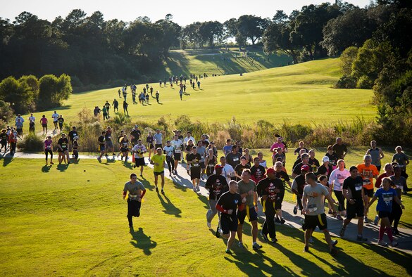 More than 500 people turned out to outrun zombies and maneuver through various obstacles at the 2nd Annual Zombie Run Oct. 26 at the Eglin Air Force Base golf course.  (U.S. Air Force photo/Samuel King Jr.)