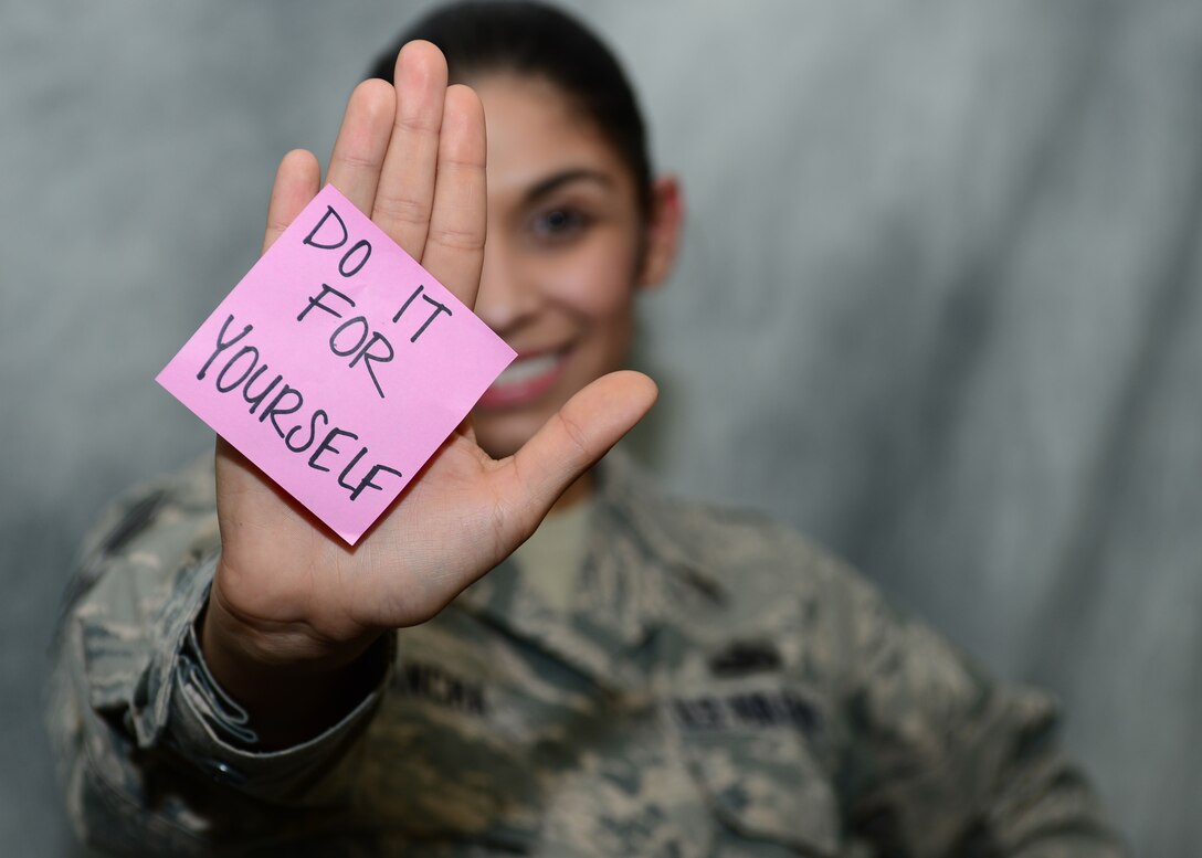 I can’t instill the same motivation I have for training in you. It is something you have to find for yourself. You are the one who will determine how you look, feel and perform down the road. (U.S. Air Force photo by  Airman 1st Class Dana Butler/Released)