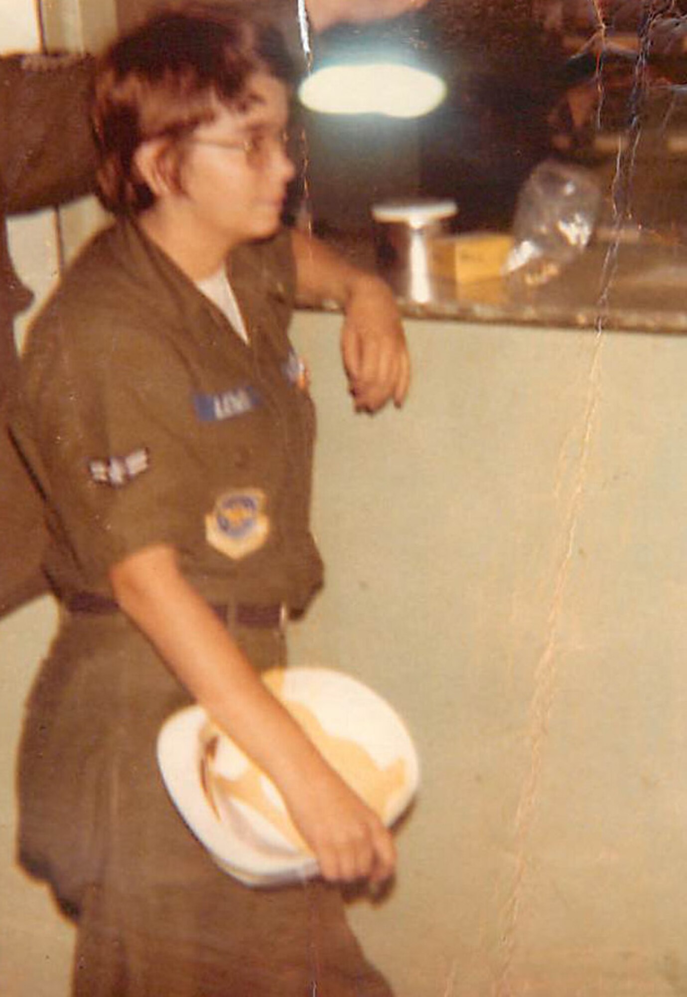 Airman 1st Class Cheri Lewis started her career in 1974 and went on to become the longest serving member of the 446th Airlift Wing, McChord Field, Wash.  Lewis will retire Nov. 3 as a senior master sergeant with 39 years and four months of service. (Courtesy photo)