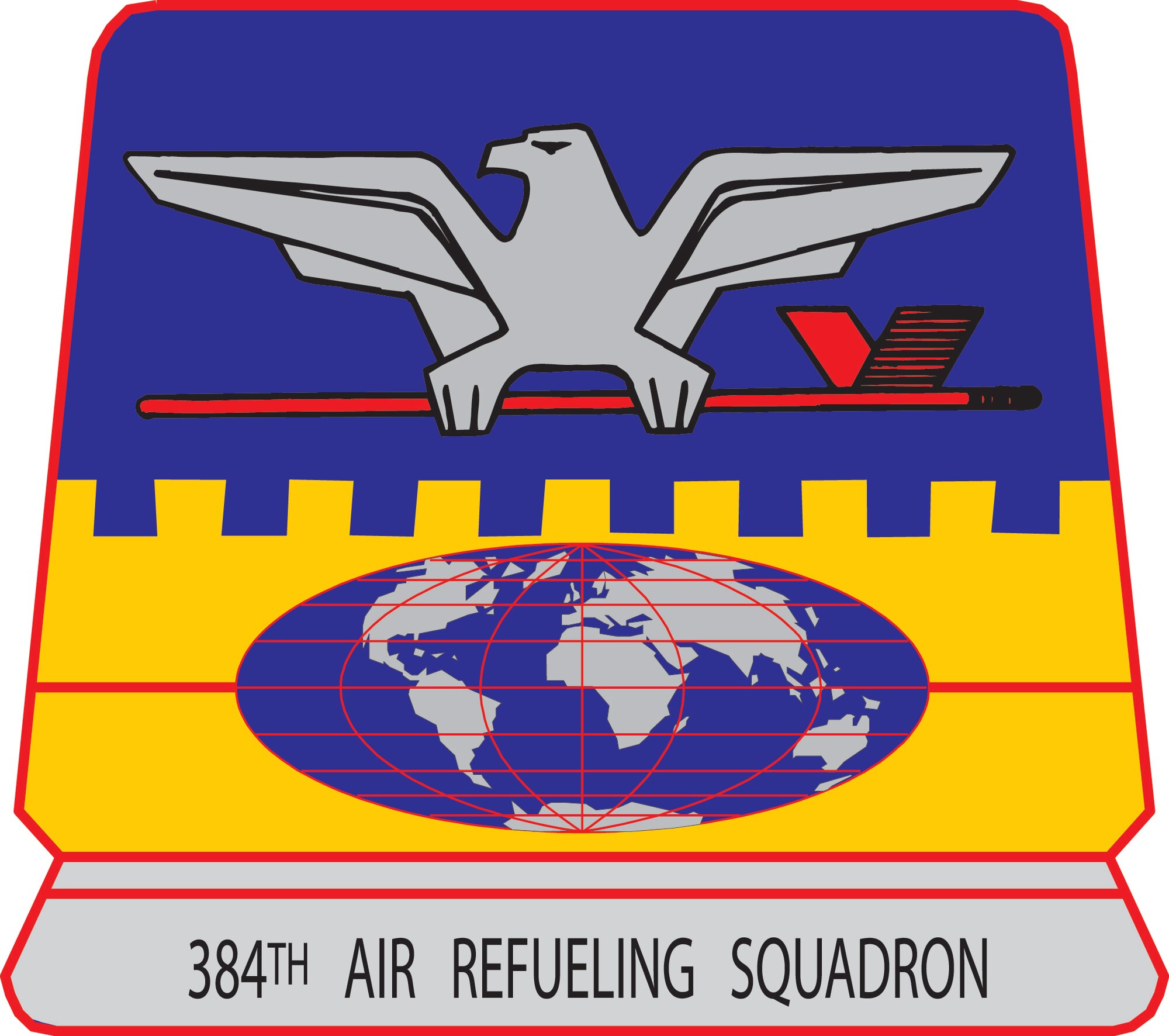 Airmen from the 384th Air Refueling Squadron are known as "Squarepatchers" due to their unique unit patch. (Courtesy graphic)