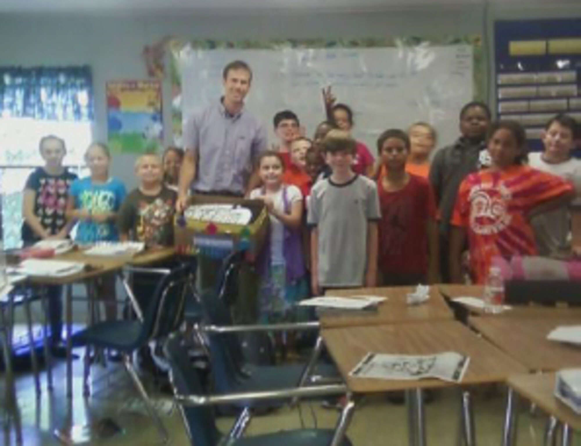 The 5th grade science class at Fayetteville City Middle School received school supplies from the AEDC/ATA Back Pack and School Supply Drive. (Photo provided)