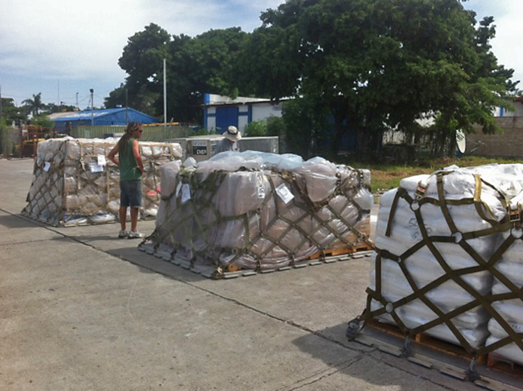 Members of the 317th Airlift Squadron delivered 88,000 pounds of humanitarian cargo to Haiti this past weekend as part of the of the Denton Program. The Denton Program allows private U.S. citizens and organizations to use space available on U.S. military cargo planes to transport humanitarian goods to countries in need, including: agricultural equipment, clothing, educational supplies, food, medical supplies and vehicles. (Courtesy photo)