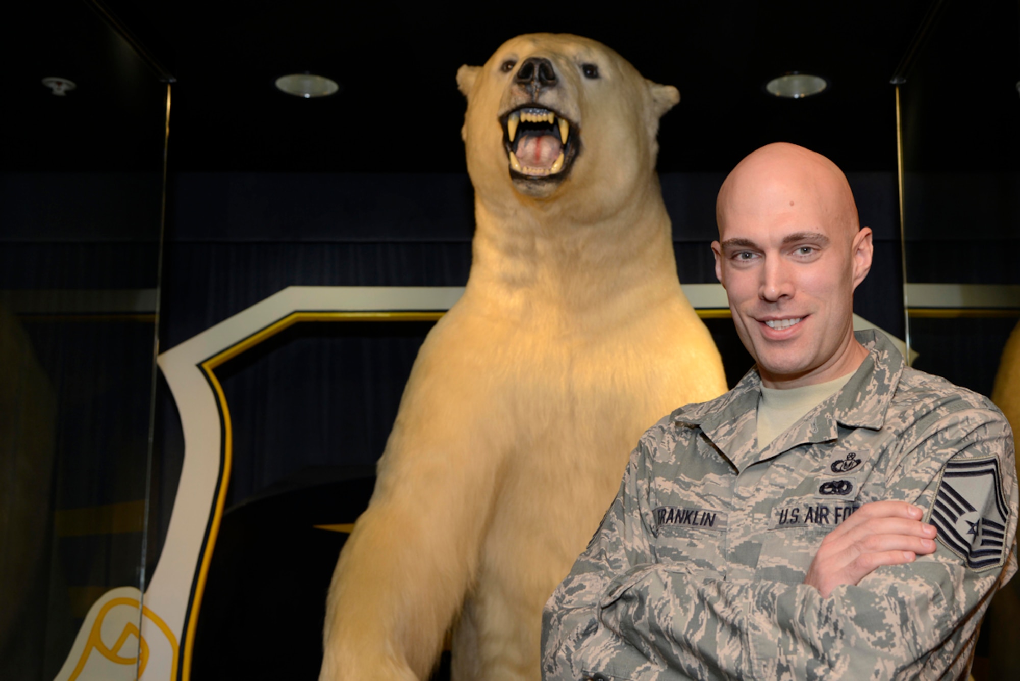 Senior Master Sgt. Joshua Franklin poses for the camera inside the Alaskan Command Headquarters, Joint Base Elmendorf-Richardson, Oct. 28. Franklin was selected as the National Safety Council Rising Stars of Safety from more than 110 nominees working in a variety of industries representing four different countries. Franklin is a native of Ithaca, N.Y., and is assigned to the 11th Air Force Ground Safety. 