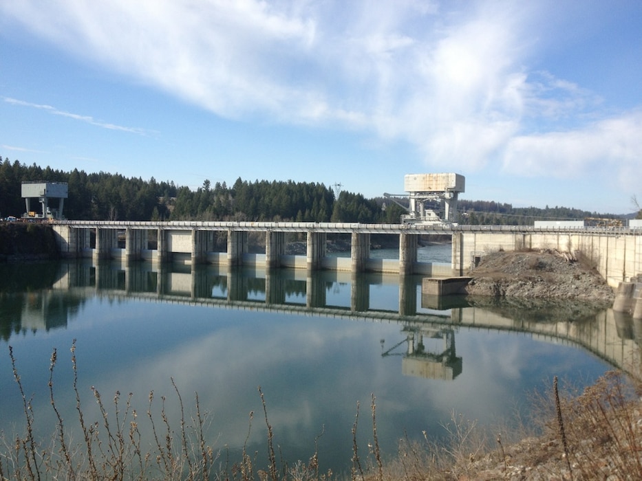 Winter Shot of Albeni Falls Dam taken from Powerhouse parking lot