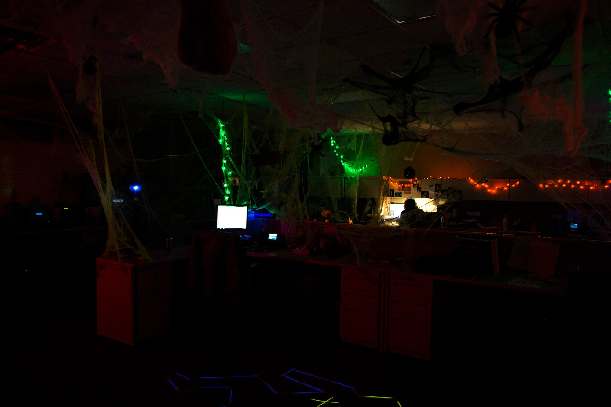 A Halloween decoration is on display at the 366th Logistics Readiness Squadron quality assurance section, Mountain Home Air Force Base, Idaho, Oct. 31, 2013. The LRS held a Halloween decorating contest between various sections of the squadron. Most of the squadron participated in the contest, which was organized by Staff Sgt. Charis Ford, LRS Power Track NCO-in-charge. (U.S. Air Force photo by Master Sgt. Kevin Wallace/RELEASED)