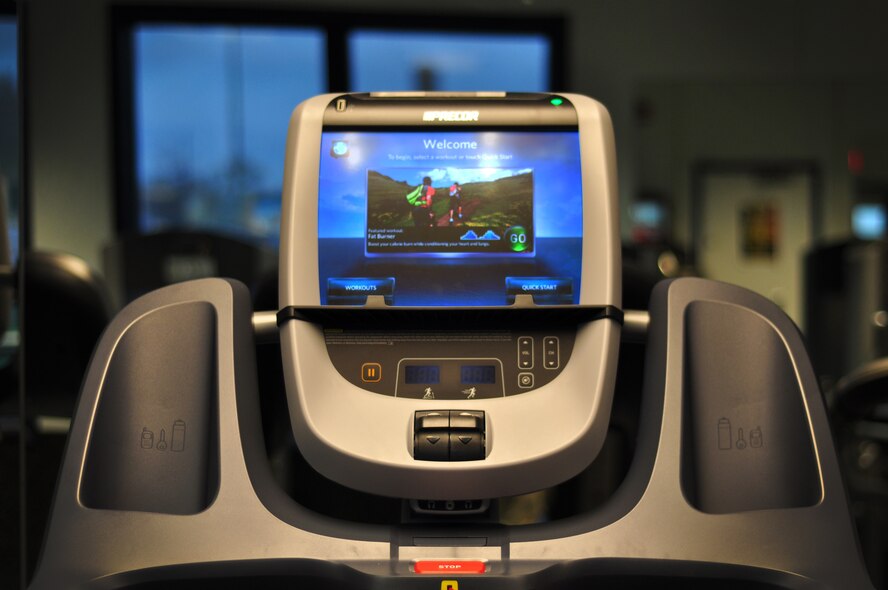 The fitness center obtains a number of new cardio machines, all of which are equipped with an integrated television system. These machines are guaranteed to make an enjoyable exercise experience! (U.S. Air Force photo by Staff Sgt Stephanie Clark) 