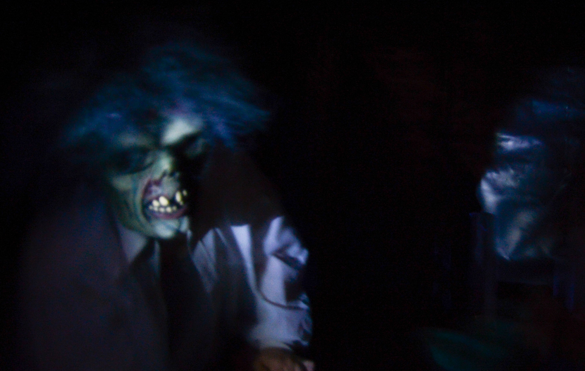 At Royal Air Force Feltwell, England, the Haunted Harley Spooktacular treated guests to two haunted houses at the middle school Oct. 26, 2013. The local Harley Owners Group sponsored the event to promote a drug-free life and raise donations for the Combined Federal Campaign charity drive. (U.S. Air Force photo by Staff Sgt. Thomas Trower/Released)