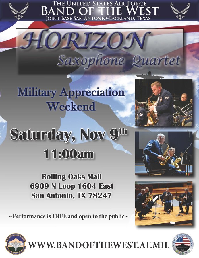Horizon Saxophone Quartet Flyer for Military Appreciation Weekend