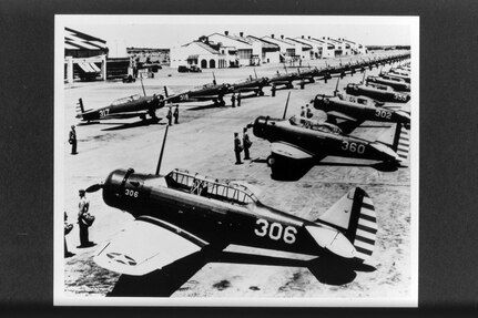 In the 1930's, the flying school at Randolph Field used a number of different trainers including these BT-9s. (Courtesy photo)