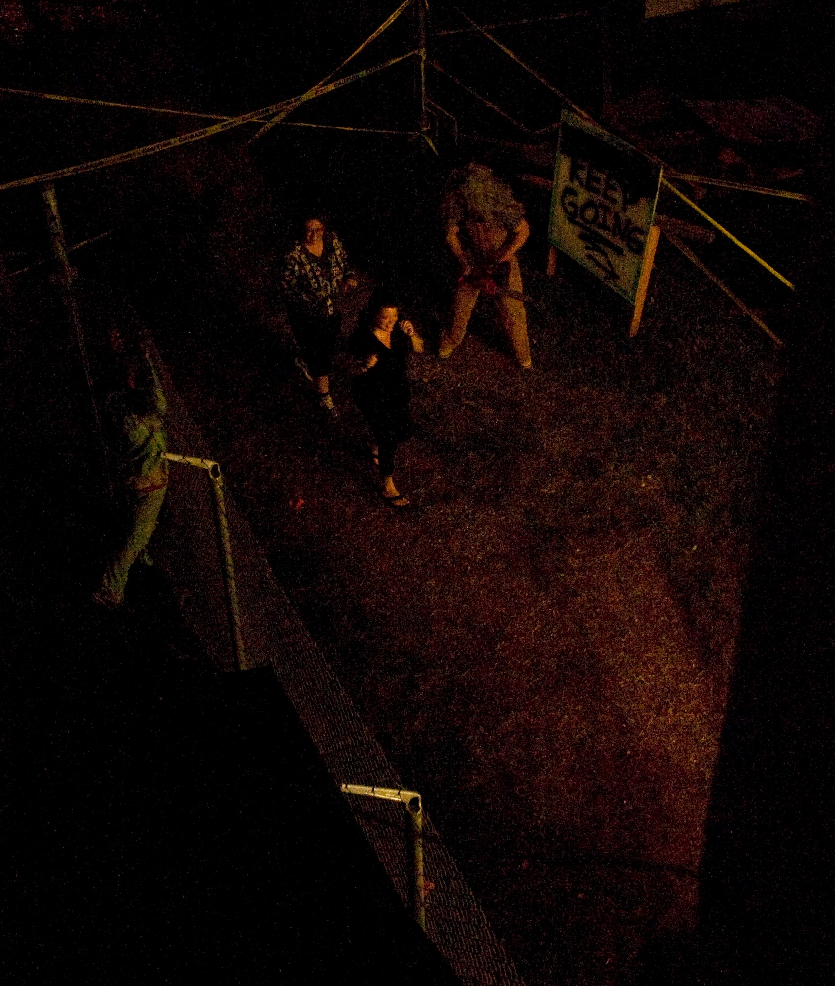 Team Barksdale members prepare to enter the 2nd Civil Engineer Squadron's haunted house on Barksdale Air Force Base, La., Oct. 29, 2013. Each year, Airmen from the 2nd CES find ways to improve the haunted house making it more thrilling than the year before. (U.S. Air Force photo/Senior Airman Sean)
