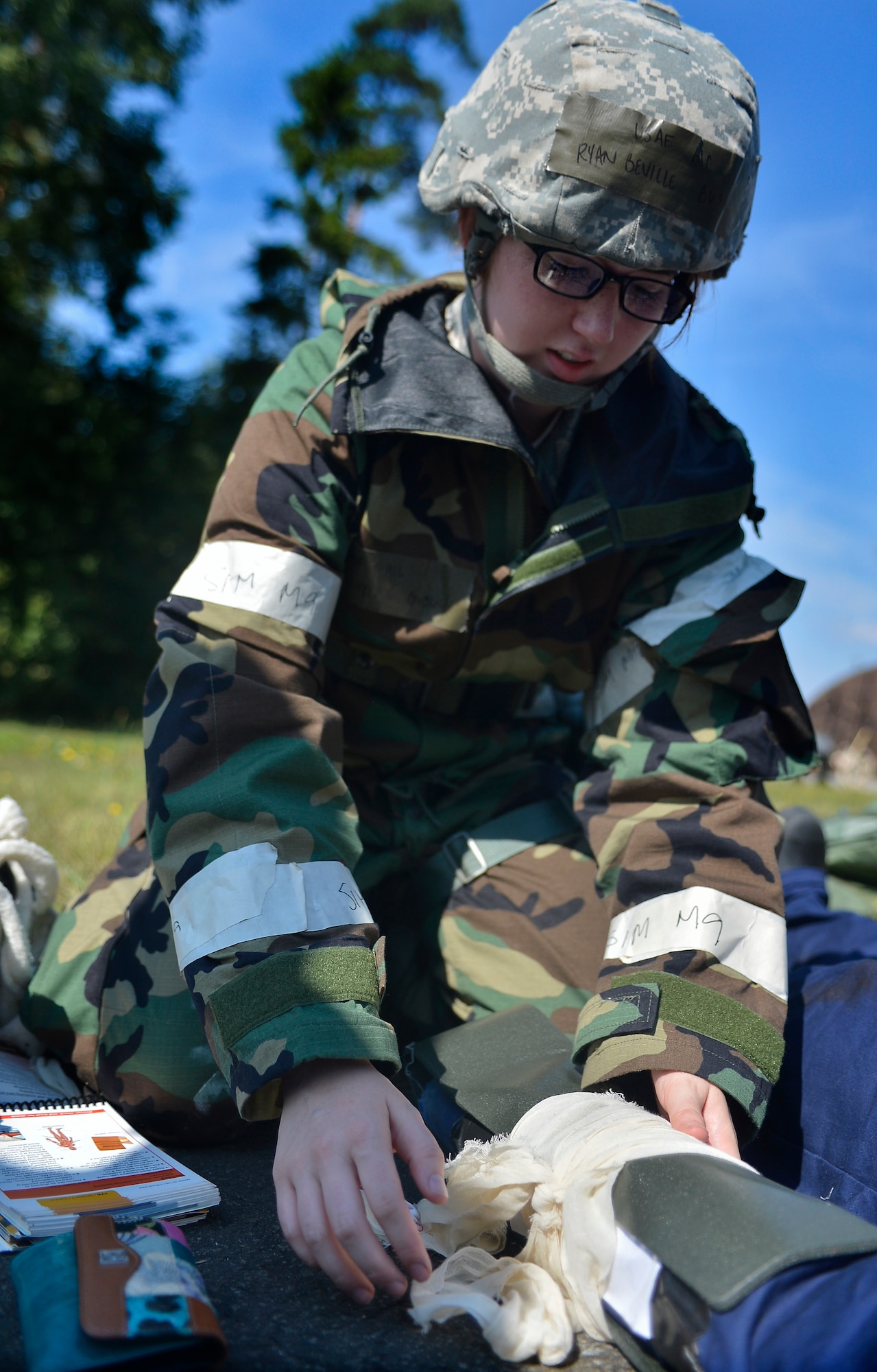 The 86th Civil Engineer Group challenged Airmen during a training scenario to measure readiness capabilities. Members of the 86th and 786th Civil Engineer squadrons responded to  simulated situations Airmen might face while in a deployed environment. Participants were drilled with a simulated mass causality incident, simulated mortar fire and the threat of a chemical attack. Mission-oriented protective posture equipment was also used to test mission capabilities during the exercise. (U.S. Air Force photos/Airman 1st Class Jordan Castelan)