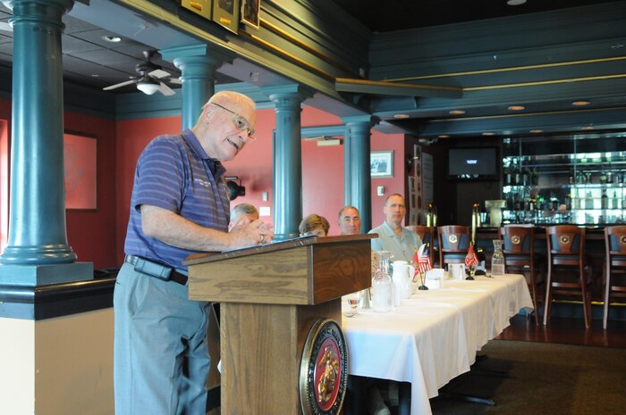 Retired Chaplain Stanley Beach recounts his experiences as a wartime chaplain in Vietnam at the Clubs at Quantico on Aug. 27, 2013. 