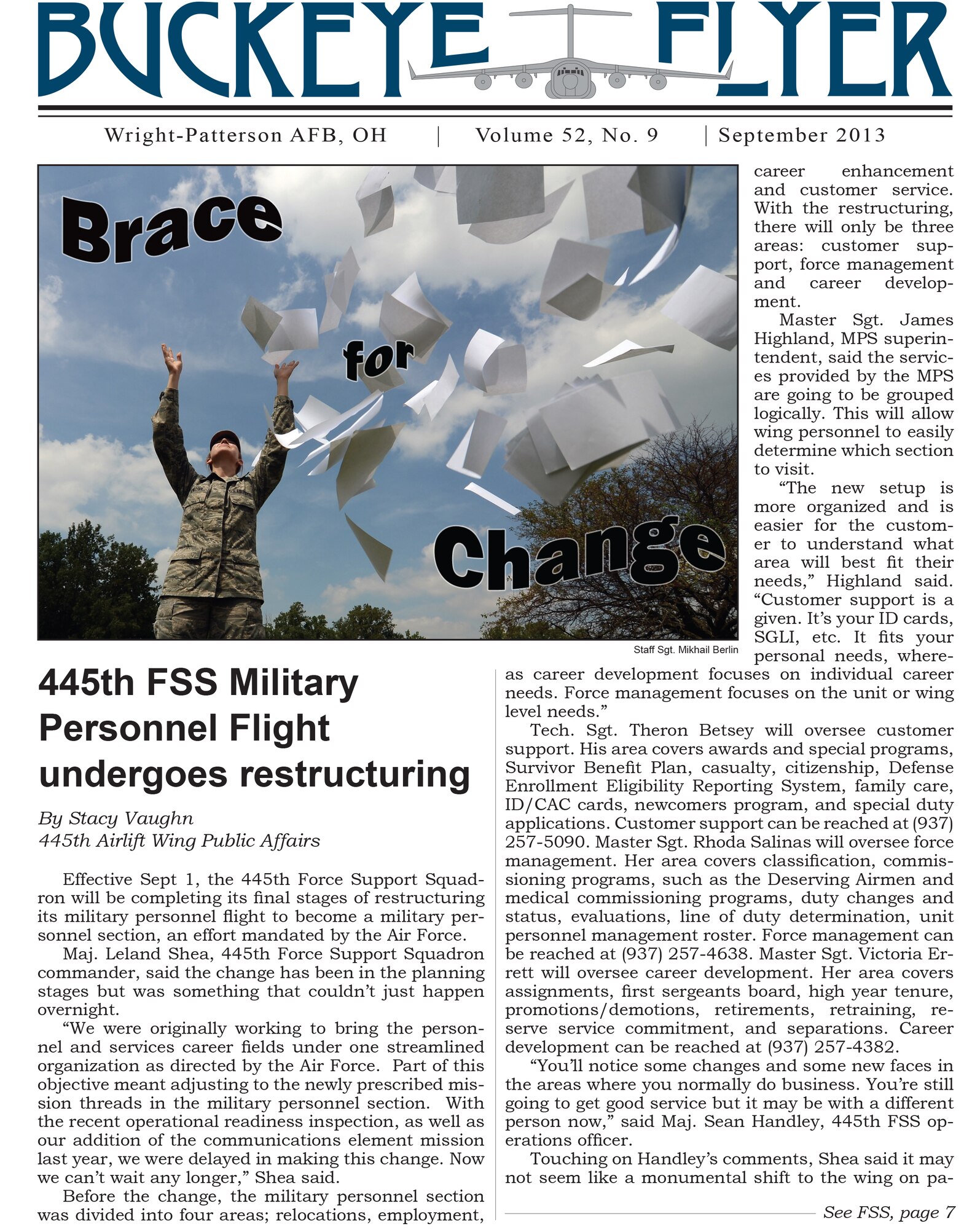 WRIGHT-PATTERSON AIR FORCE BASE, Ohio - The Buckeye Flyer is the official publication of the 445th Airlift Wing and includes eight pages of stories, photos and features. (U.S. Air Force photo) 
