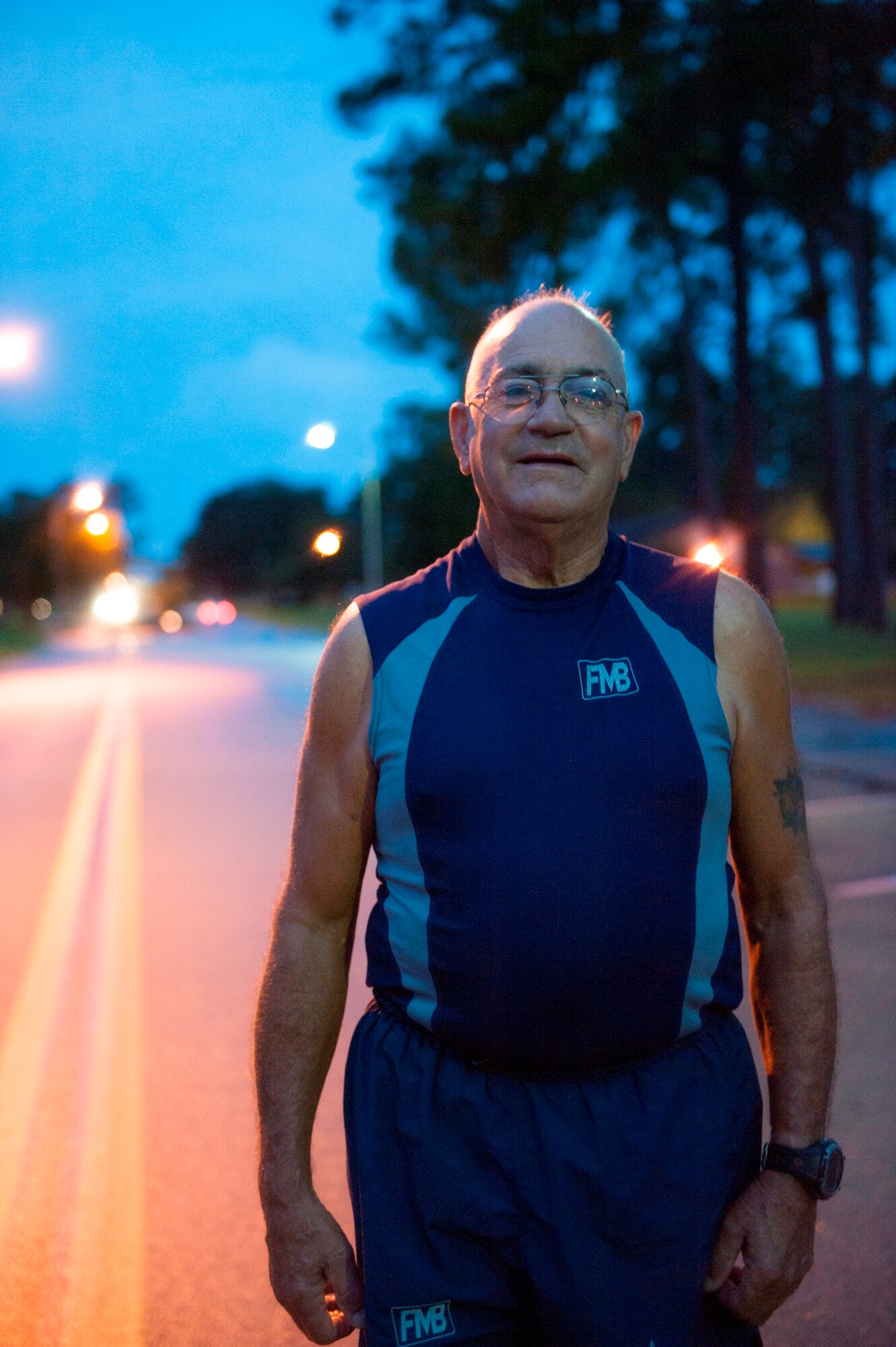 Retired Master Sgt. Joe Christian poses for a photo before a 5K race at Moody Air Force Base, Ga. Christian recently completed his 1,000th competitive race, reaching a milestone 35 years in the making.  (U.S. Air Force photo by Senior Airman Eileen Meier/Released)