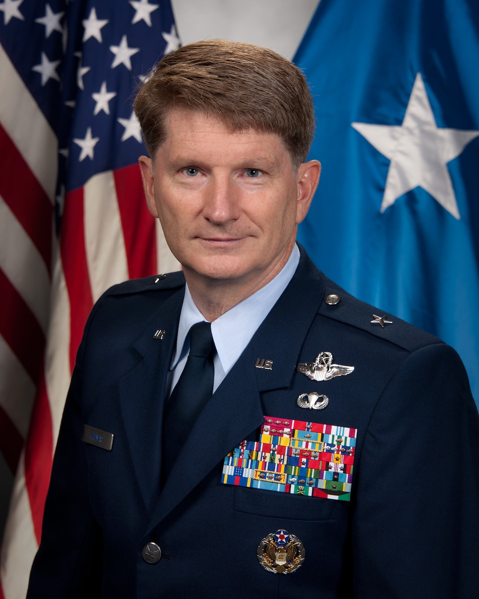 Maxwell AFB, Ala. -  Official portrait selected of Brig. General Robert D. Thomas, Commander, Jeanne M. Holm Center for Officer Accession and Citizen Development. Photo taken at the Maxwell photo lab on Aug. 27, 2013. (US Air Force photo by Melanie Rodgers Cox)