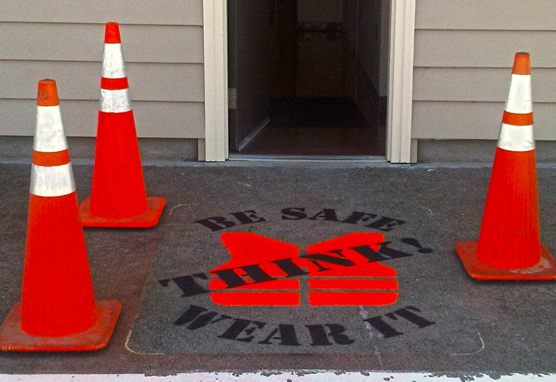 Avery used a stencil to spray-paint some water safety message in some high-visibility locations at 12 different parks and our outgrant sites. These messages are on the ground approaching the dock to get to the boat ramp or on the sidewalk in day-use areas and swim beaches. Examples of Avery's "tagging" can be found at Maryhill State Park, Heritage Landing and Columbia Hills Park; and also at the Corps' Celilo, Avery, Plymouth and North Shore parks.