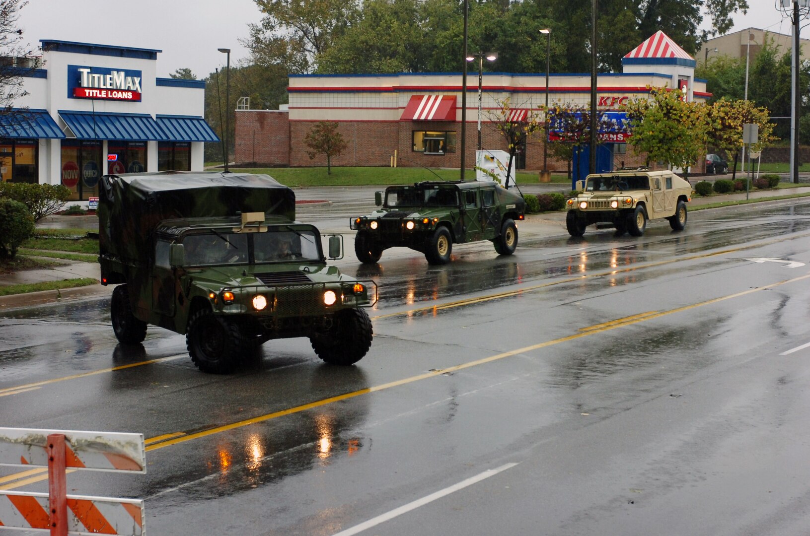 Virginia National Guard Soldiers from Troop B, 2nd Squadron, 183rd Cavalry Regiment, 116th Infantry Brigade Combat Team conduct reconnaissance patrols Tuesday in Suffolk, Va.