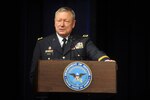 Army Gen. Frank Grass, new Chief of the National Guard Bureau, speaks at his Pentagon ceremony Sept. 7, 2012.