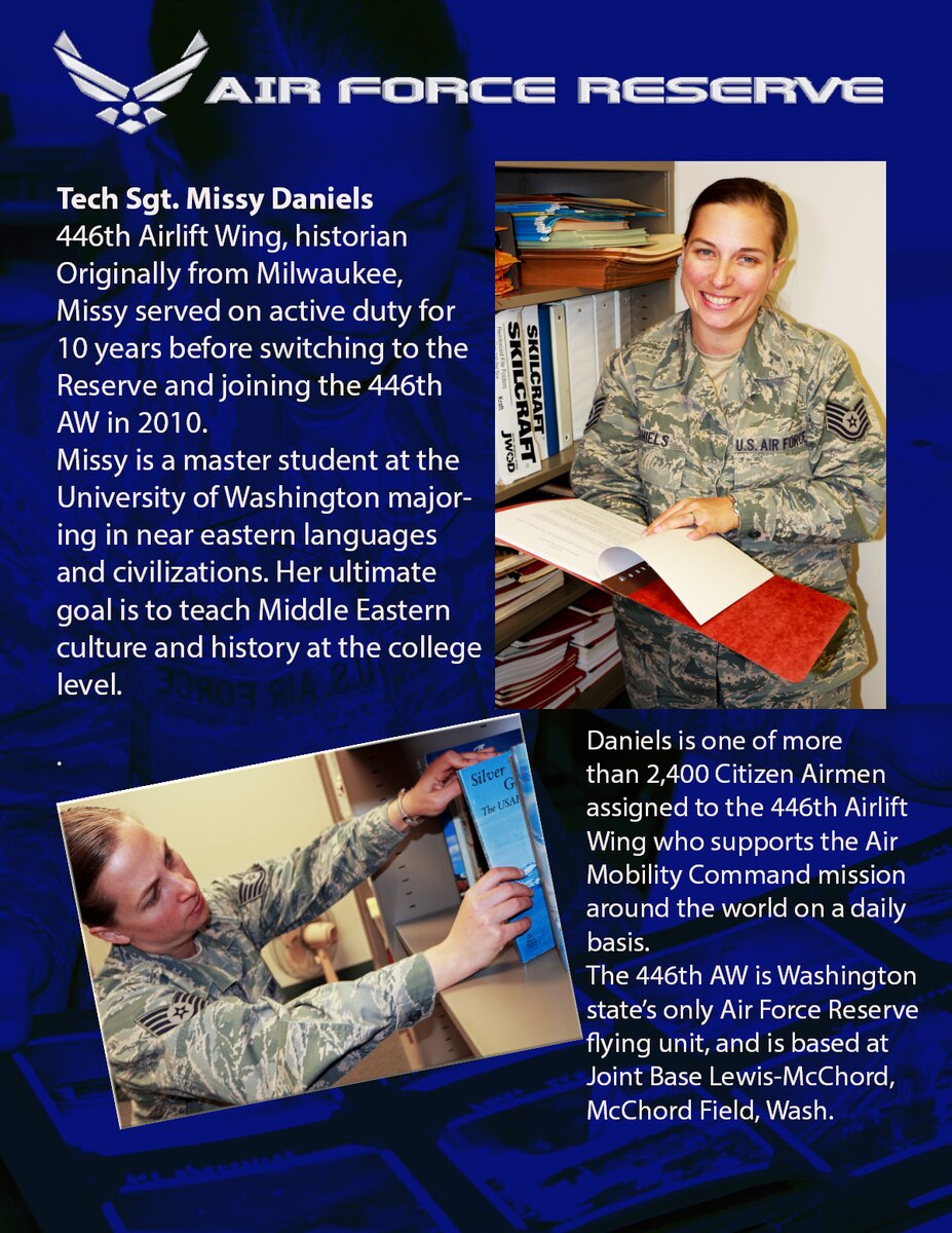 How We Serve - Tech. Sgt. Missy Daniels > 446th Airlift Wing > News