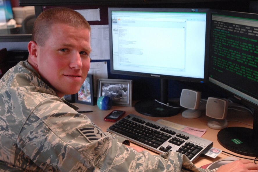 Staff Sgt. Douglas Wolf, 319th Comptroller Squadron, is the Warrior of the Week for the first week of September 2013. Wolf is a financial services supervisor, and said he is most inspired by a former commander at Charleston Air Force Base, S.C., who emphasized the importance of both family at home and the Air Force family. (U.S. Air Force/Staff Sgt. Susan L. Davis)