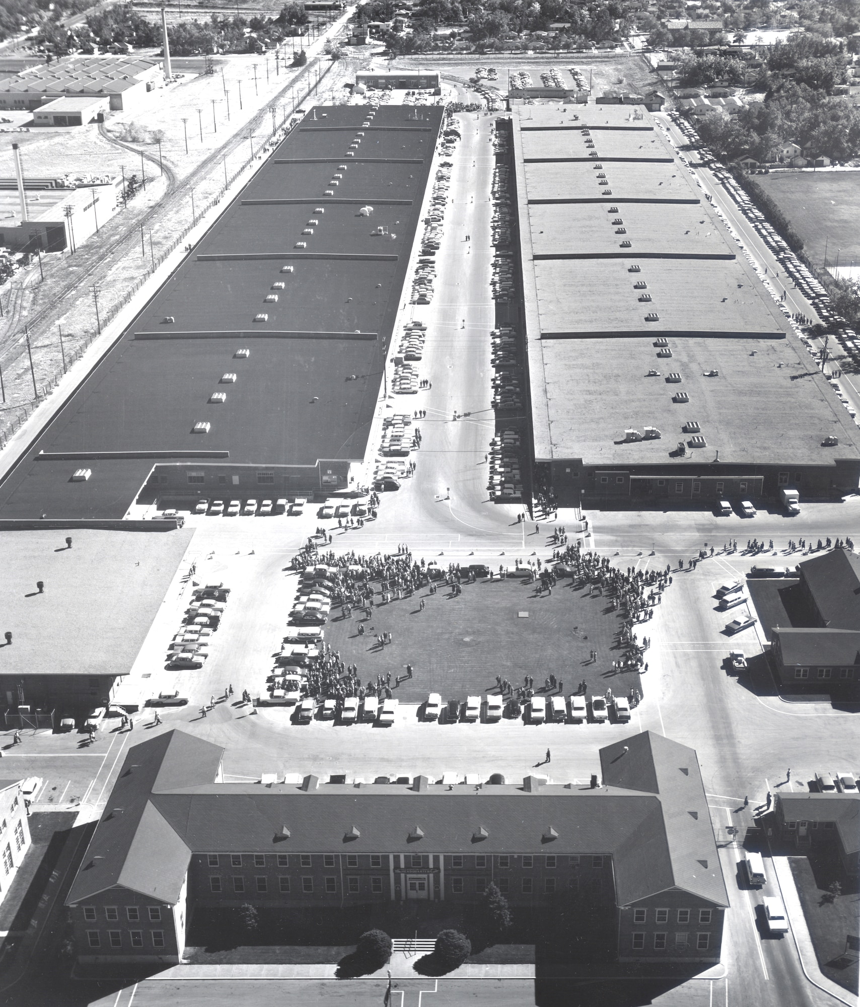 A 1950s aerial view of the Air Reserve Records Center on York Street, Denver, Colo. ARRC officially opened its doors March 1, 1954, almost 60 years ago. It wasn't until Sept.1, 1965, that it was renamed to the Air Reserve Personnel Center due to increasing involvement in all areas of personnel management and not only records. ARPC will celebrate their 60th birthday on Feb. 28, 2014.
