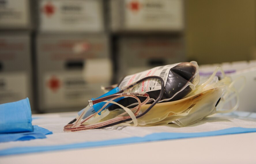 Roughly 70 Airmen and civilian workers from Moody Air Force Base, Ga., donated blood Sept. 4,2013. One pint of donated blood is enough to potentially save three lives. (U.S. Air Force photo by Airman Alexis Grotz/Released)
