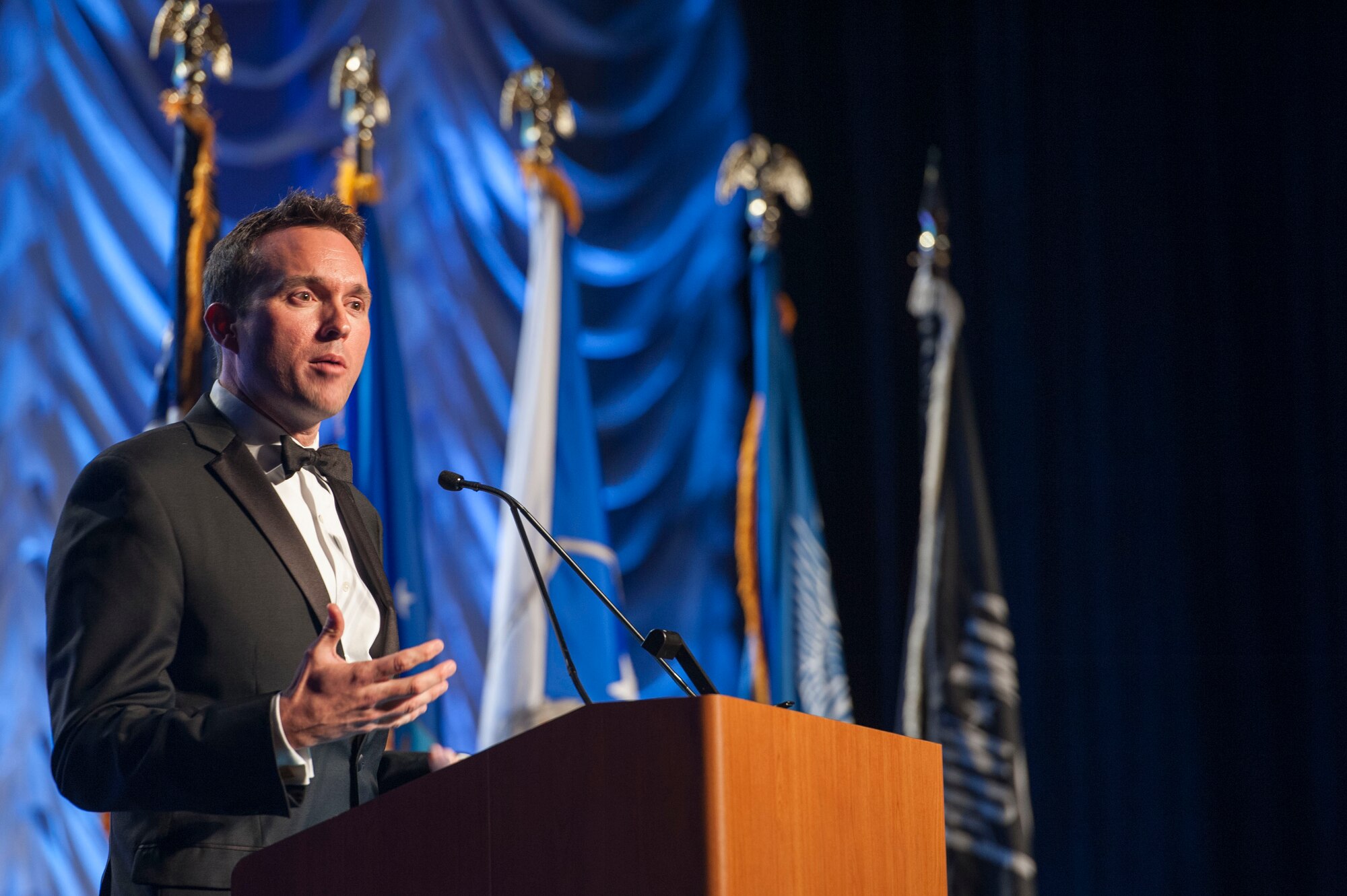 Acting Secretary of the Air Force Eric Fanning speaks to the audience of the 2013 Air Force Sergeants Association Professional Airmen’s Conference and International Convention Aug. 28, 2013 at the Grand Hyatt in San Antonio, Texas.  Fanning was the guest speaker at the Air Force banquet and spoke about his experiences during the two months he’s been the acting SecAF. (U.S. Air Force photo/Senior Airman DeAndre Curtiss)