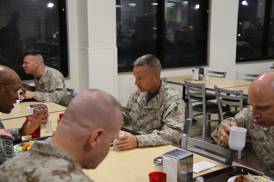 Lieutenant General William M. Faulkner, Deputy Commandant for Installations and Logistics, paid a very special visit to the Marines of Fort Leonard Wood. During his visit, he met with Major General Leslie C. Smith, Commanding General of Fort Leonard Wood. 