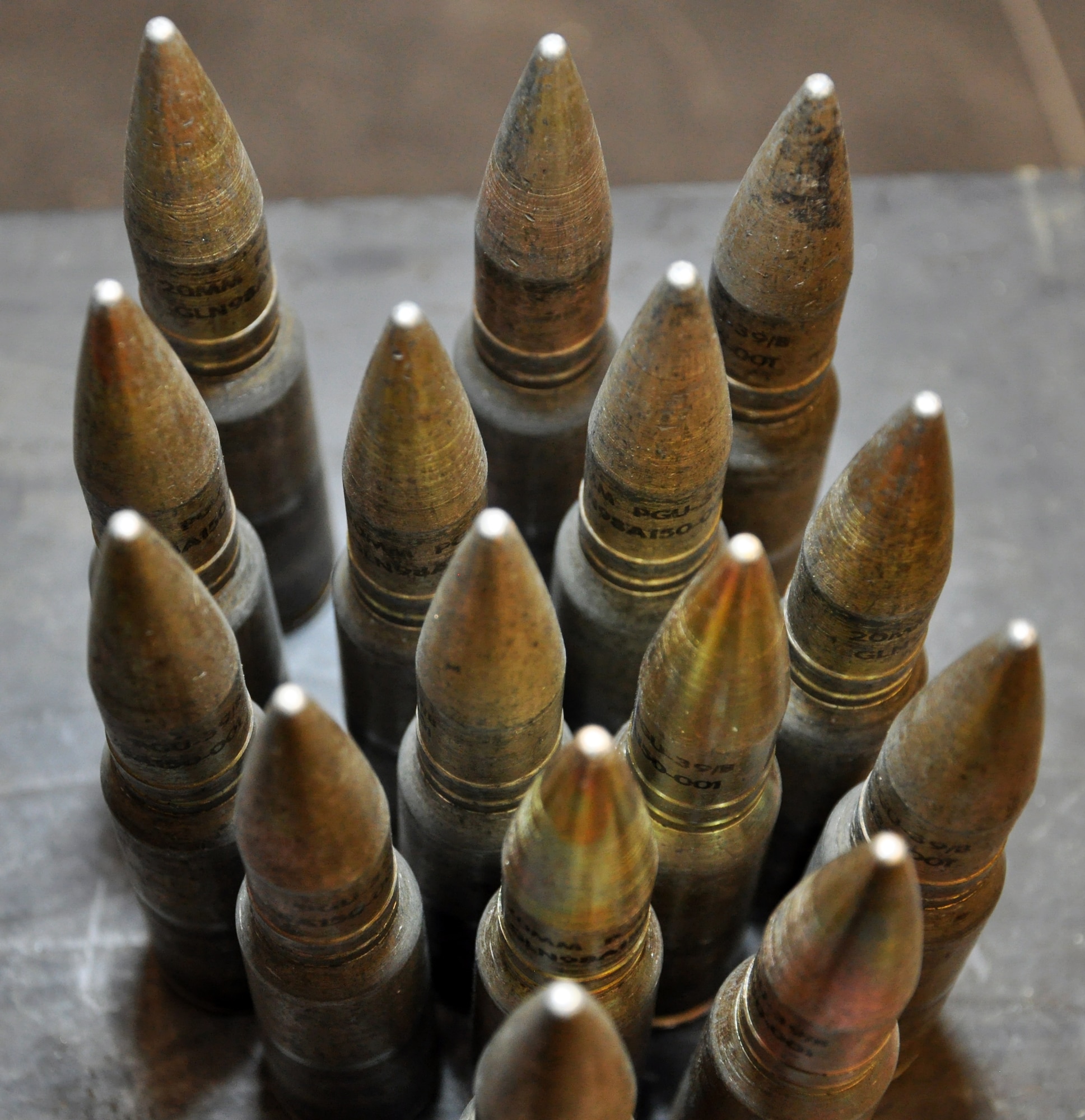 The 140th Wing conventional maintenance element maintains, inspects and loads 20mm ammunition for use on F-16 Fighting Falcons. The 140th Wing, located at Buckley Air Force Base, Colo., handles the munitions needs of units across the Front Range. (U.S. Air Force photo by Staff Sgt. Nicholas Rau/Released)