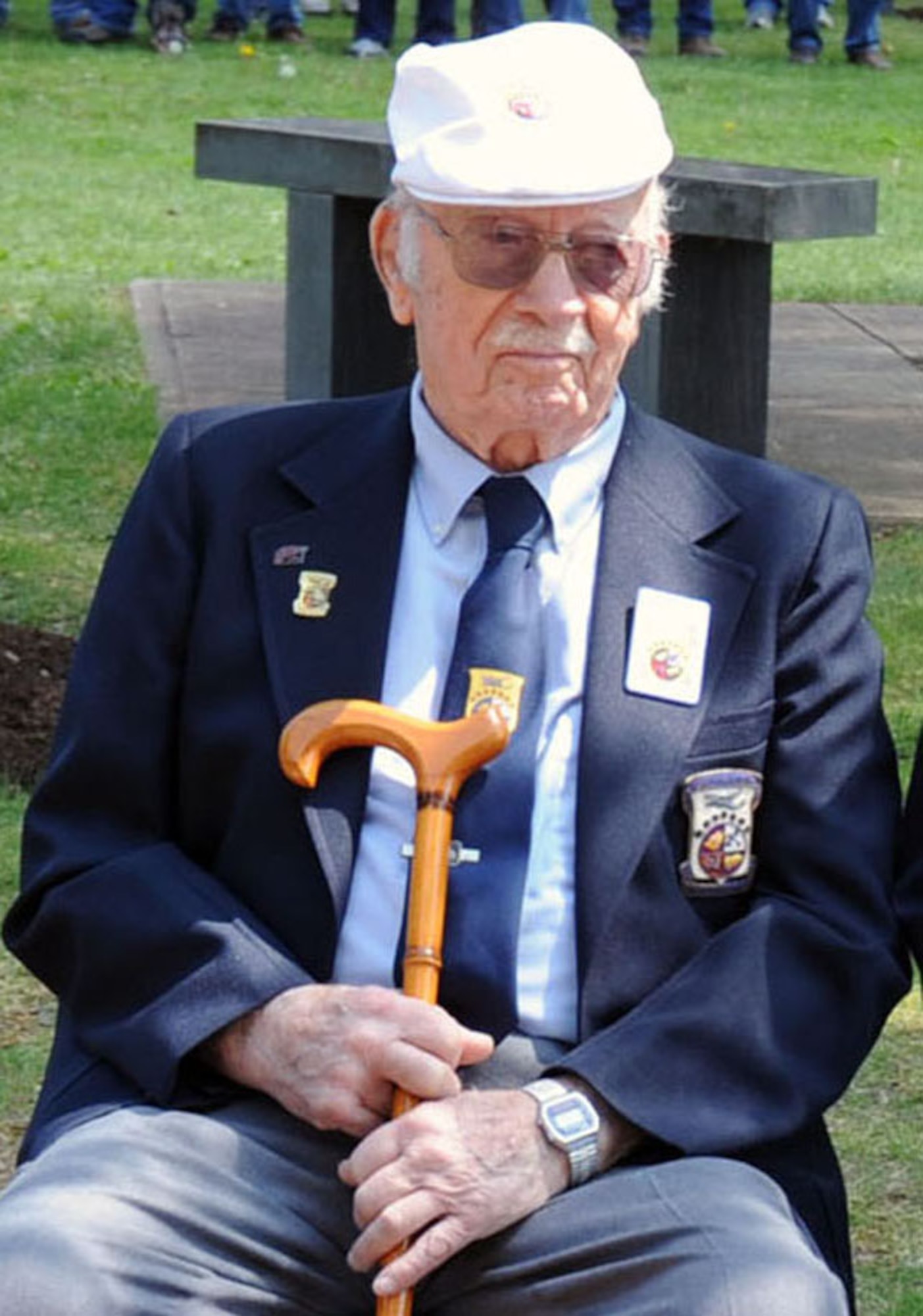 DAYTON, Ohio (04/2012) -- Doolittle Raider Lt. Col. Edward J. Saylor attends a memorial service in honor of their 70th Anniversary Reunion, which was held at the National Museum of the U.S. Air Force on April 17-20. (U.S. Air Force photo by Jeff Fisher)