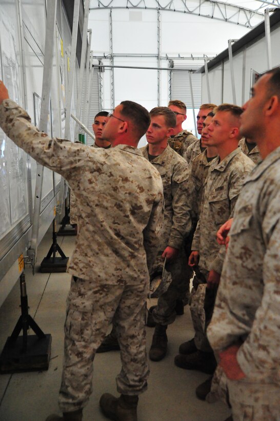 Marines prepare for combat convoy training at the Reserve Support Unit aboard Marine Corps Base Quantico on Sept. 6, 2013. More than 50 Marines from the 1st Fleet Antiterrorism Security Teams in Norfolk, Va., were aboard Quantico to conduct training. 