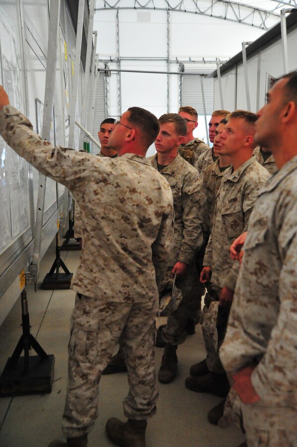 Marines prepare for combat convoy training at the Reserve Support Unit aboard Marine Corps Base Quantico on Sept. 6, 2013. More than 50 Marines from the 1st Fleet Antiterrorism Security Teams in Norfolk, Va., were aboard Quantico to conduct training. 