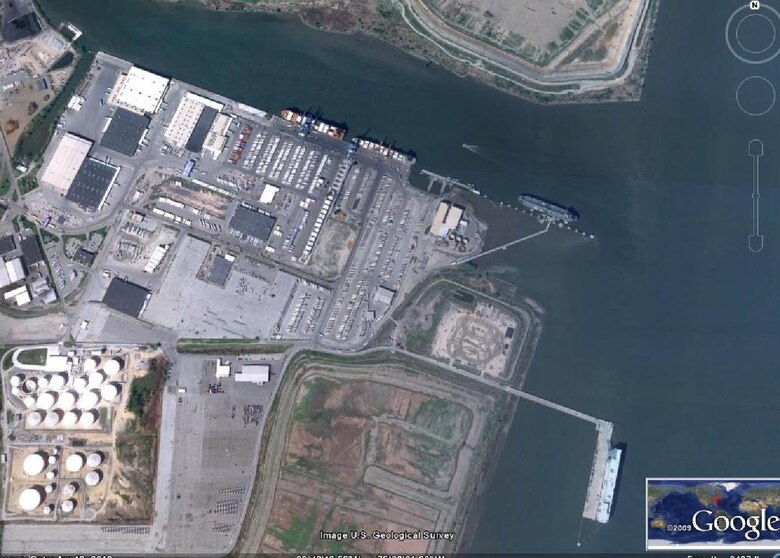 The Wilmington Harbor project extends from the confluence of the Delaware River and the Christina River upstream, a length of about 9.9 miles. It is located 65 miles from the Atlantic Ocean.