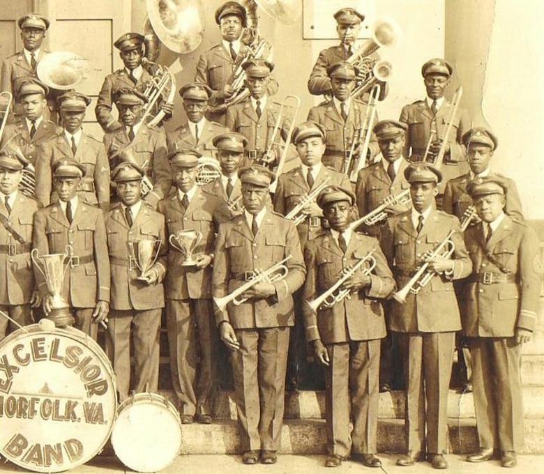 Lynette Rhodes’ grandfather, Frank Roland Robinson (back, third from right), played the sousaphone, or bass horn, in Norfolk’s iconic Excelsior Band. Robinson was a chemist assistant, who for 40 years, worked at the famous Royster Building, one of downtown Norfolk’s tallest buildings in 1912. The Excelsior Band, established in the 1890s, toured Hampton Roads, serenading captivated audiences. For generations, the Rhodes' family has enjoyed a rich legacy of Norfolk community involvement.