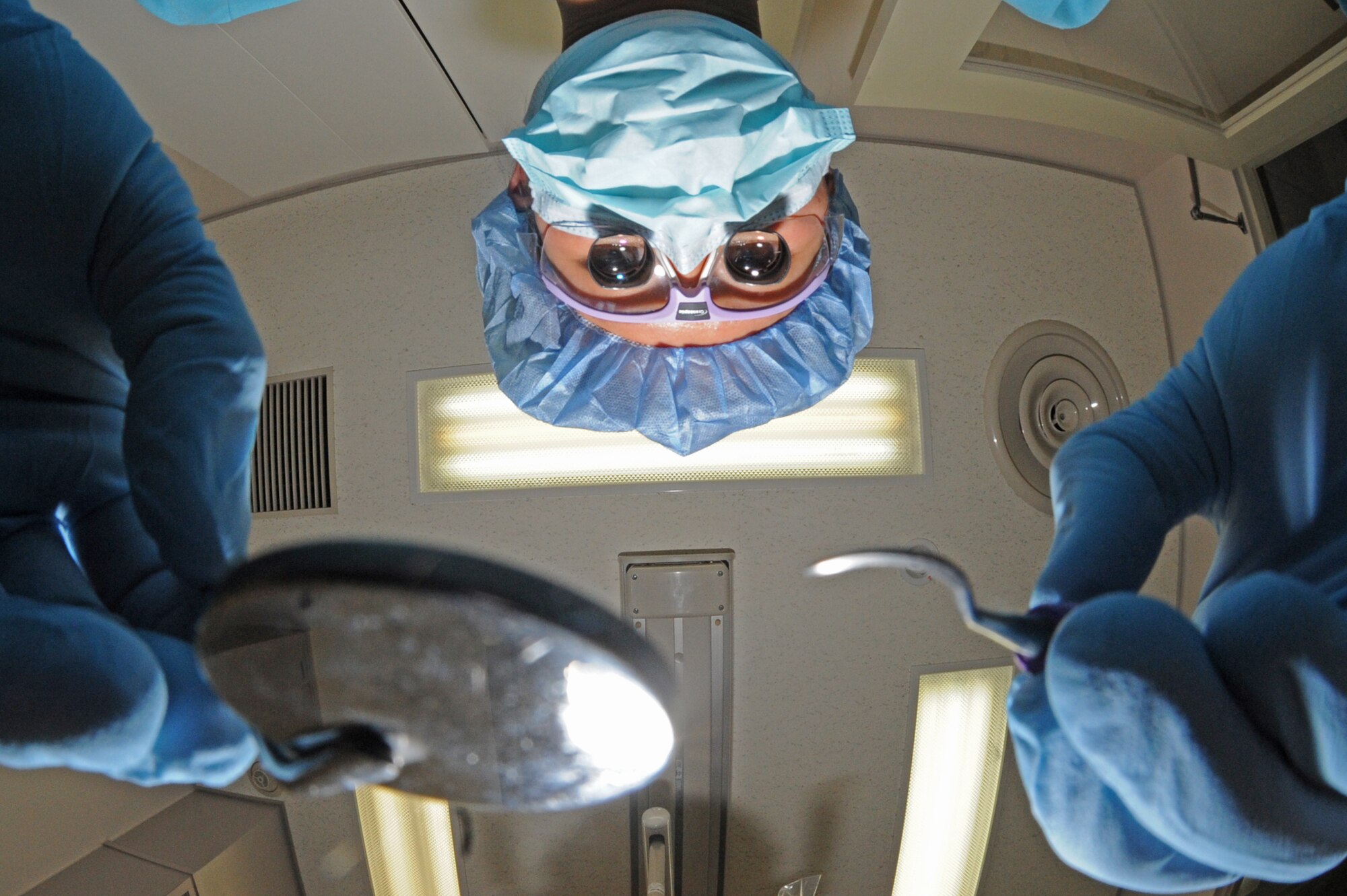 Tech. Sgt. Anabel Parks, 35th Dental Squadron, prepares to clean a patient’s teeth at Misawa Air Base, Japan, Sep. 4, 2013. Parks’ primary duty is standard cleanings which are required annually for patients. (U.S. Air Force photo by Senior Airman Derek VanHorn)