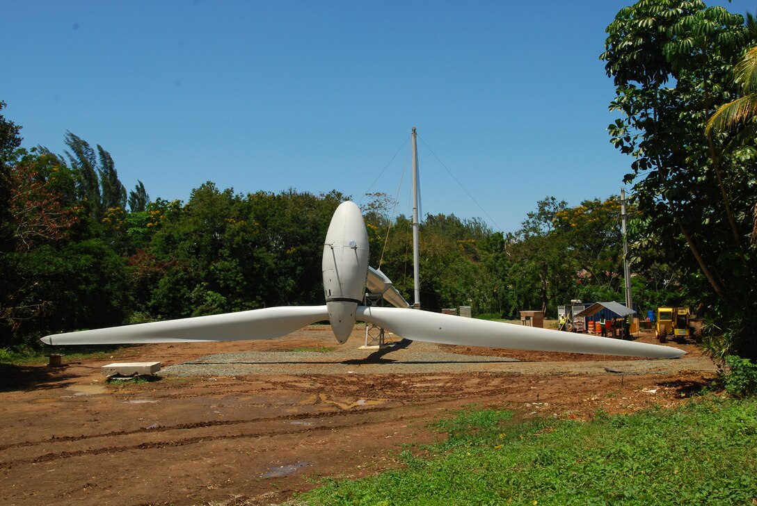 Wind turbines, similar to the three 275 kilowatt wind turbines erected in May on Fort Buchanan, Puerto Rico, are an important piece of the Army’s renewable energy/energy reduction effort.  
The U.S. Army Engineering and Support Center, Huntsville, worked with the Army Energy Initiatives Task Force for renewable energy task orders issued under the $7 billion renewable energy MATOC. 

